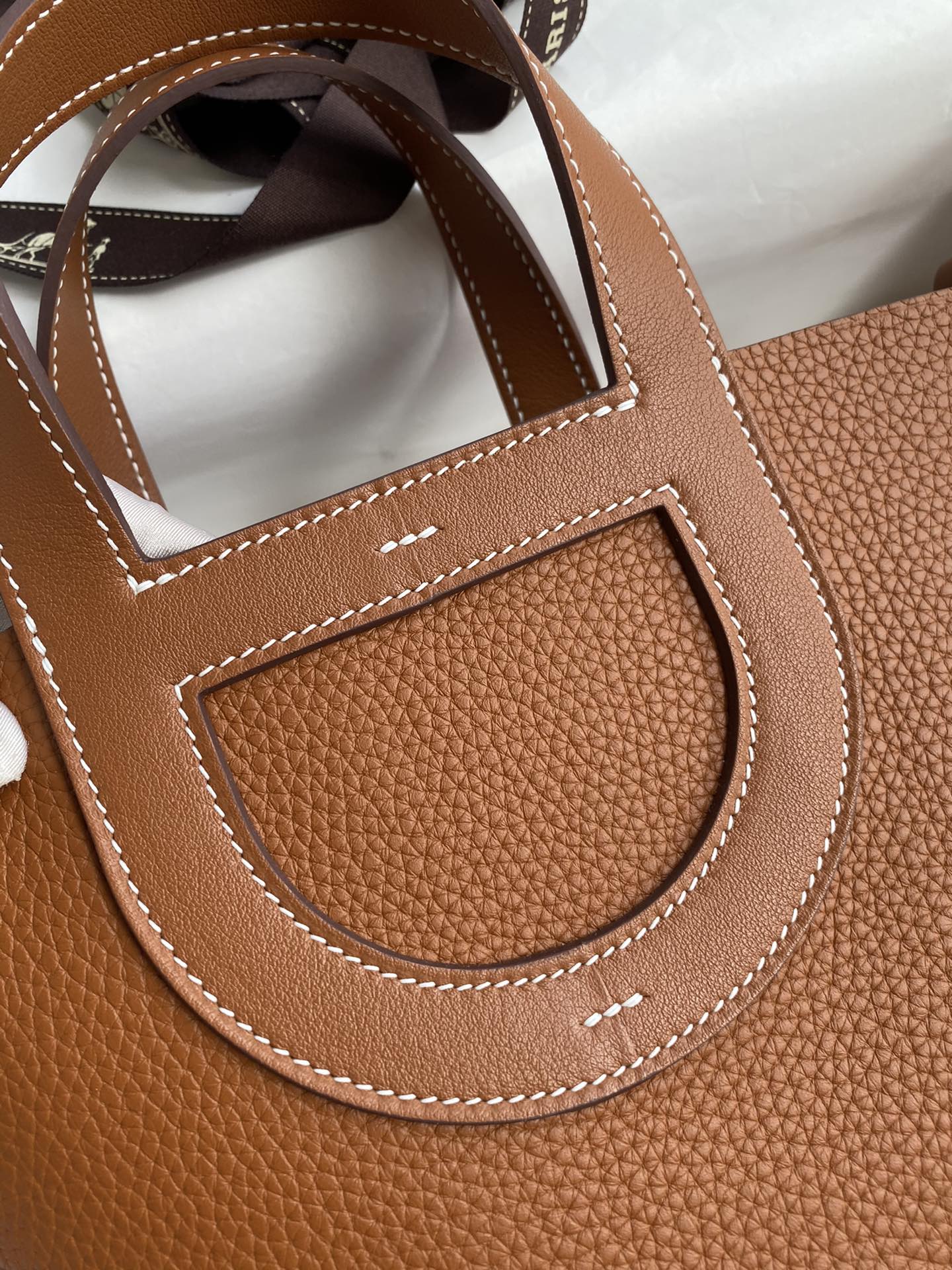 Hermes In The Loop 18 Bag In Brown Clemence Leather